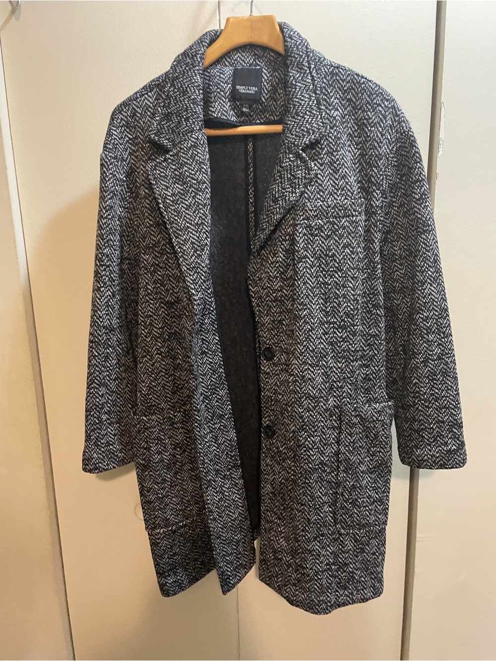 Simply Vera Vera Wang Black & White Textured Coat